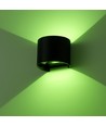 6W Wandlamp, Hue compatibel - IP65, Rond, RGB+CCT, Zigbee, zwart, up/down, verstelbaar, binnen/buiten, incl. lichtbron