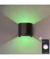 6W Wandlamp - IP65, Rond, RGB+CCT, Zigbee, zwart, up/down, verstelbaar, binnen / buiten, incl. lichtbron