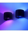 6W Wandlamp, Hue compatibel - IP65, Rond, RGB+CCT, Zigbee, zwart, up/down, verstelbaar, binnen/buiten, incl. lichtbron