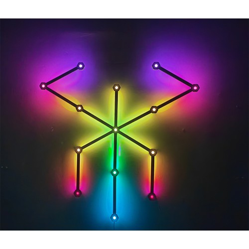 Hexa-Light RGBIC complete set - 9 lichtstrips, wandmontage, Bluetooth-app, USB