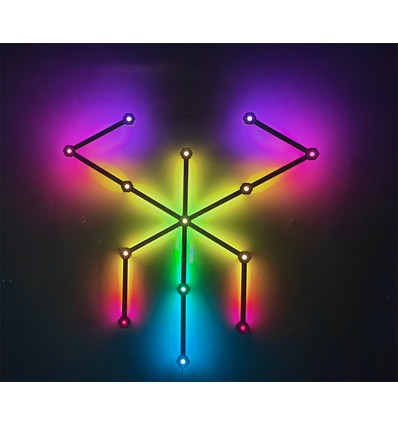 Hexa-Light RGBIC complete set - 9 lichtstrips, wandmontage, Bluetooth-app, USB