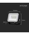 20W LED breedstraler - Samsung LED chip, IP65, zwarte behuizing, 4000K, buiten