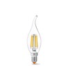 E14 6W LED filament kaarslamp met tip - C35, 806lm, 4000K, flicker free, vervangt 60W