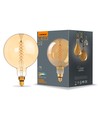 E27 8W dimbare LED lamp - Spiraal amber, 2200K, 500lm, 360°, G200, RA88, vervangt 42W