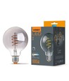 E27 4W dimbare LED lamp - G95, spiral filament, grafiet glas, 1800K, 360°