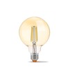 E27 7W dimbare LED lamp - G95, Amber glas, Filament, 2200K, vervangt 53W