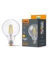 E27 7W dimbare LED lamp - G95, 806lm, 4000K, 360 graden, filament glas
