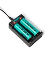 Universele batterijlader voor Li-ion / IMR - 2 kanalen, Micro USB, LED-indicator