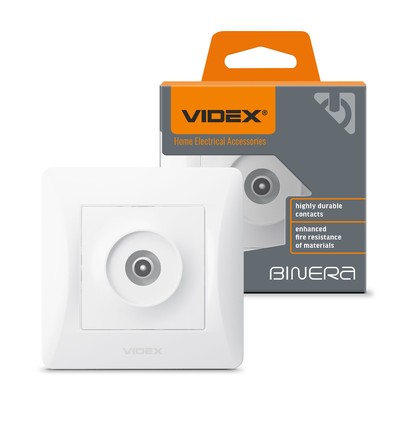 Videx Binera witte TV-aansluiting - Compleet, 1 uitgang, IP20 binnenshuis
