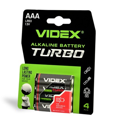 Alkalische batterij - Turbo LR03T/AAA, 4 stuks