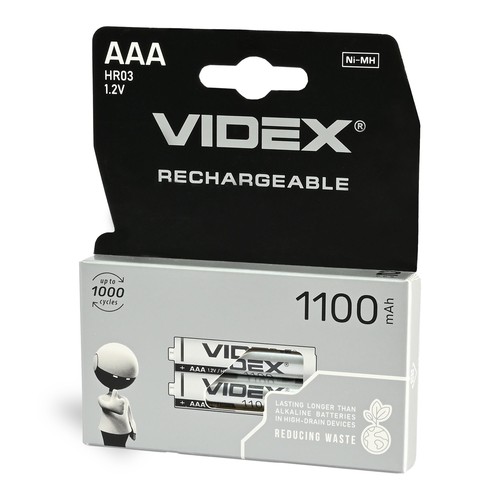 2 stuks oplaadbare AAA batterijen - Ni-MH, 1100mAh