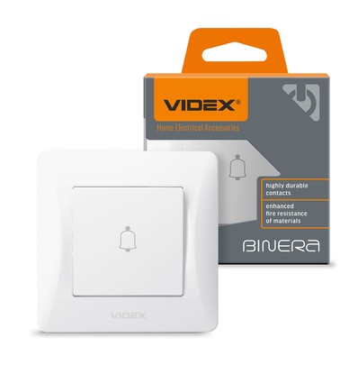 Deurbel schakelaar – 86x86mm, IP20, wit