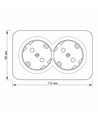Opbouw dubbele Schuko-wandcontactdoos - IP20, mat zwart