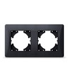 Binera 2-voudig horizontaal afdekraam - Zwart grafiet, 157 x 86 mm, IP20 binnen