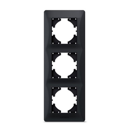 Binera 3-voudig verticaal afdekraam, zwart grafiet - Kunststof, 228x86 mm, inbouw