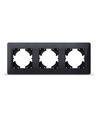 Binera 3-voudig horizontaal afdekraam - Zwart grafiet, 228x86mm, IP20, rechthoekig design