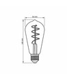 E27 4W dimbare LED lamp - ST64, spiral filament, amber glas, warm wit, flicker free