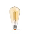 E27 6W dimbare LED lamp - ST64, filament, amber glas, 2200K, flicker free
