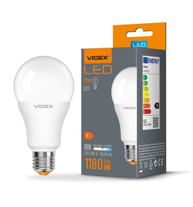 E27 12W LED lamp - A60, 1180lm, 4000K, flicker free, vervangt 82W