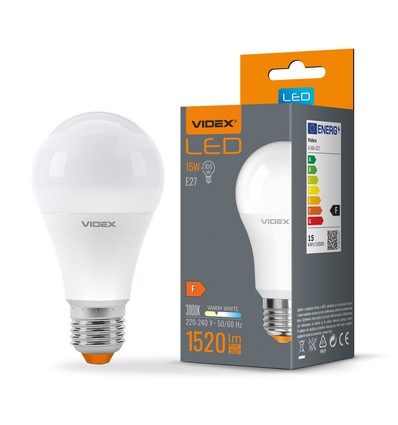E27 15W LED lamp - A65, 1520lm, 3000K, flicker free