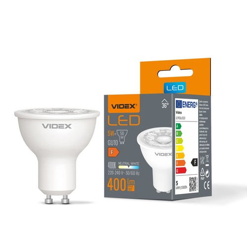 GU10 5W LED spot - 400lm, 36°, 4000K, flicker free