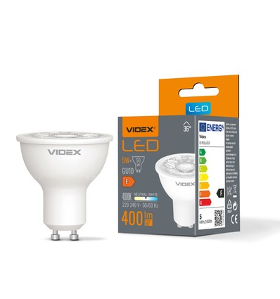 GU10 5W LED spot - 400lm, 36°, 4000K, flicker free