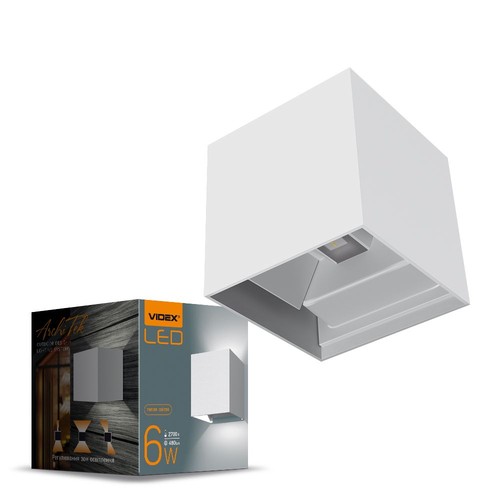 6W up/down wandlamp - IP54, 2700K, wit, up/down licht, incl. lichtbron