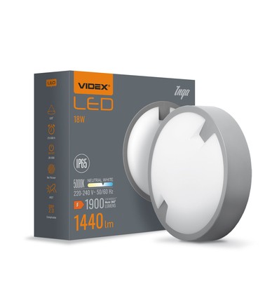 18W Inga LED bulkhead plafond/wandlamp - IP65, 1440lm, 5000K, Ø22cm, witte rand, buiten/vochtige ruimtes