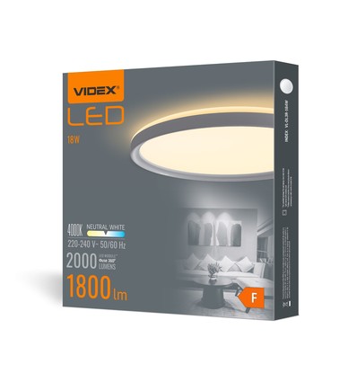 18W Ø29,2cm LED plafondpaneel - 100lm/W, 4000K, IP20 binnen, witte rand