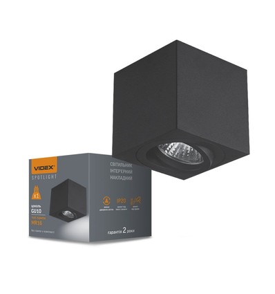 GU10 opbouwspot - Zwart, aluminium, IP20 binnen, zonder lichtbron