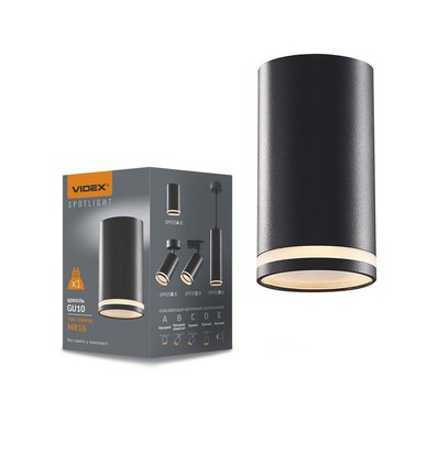 GU10 plafondspot - zwart, opbouw, zonder lichtbron