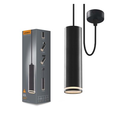 GU10 pendel railspot - Zwart, Ø5,5 cm, max. 30W, IP20 binnen, zonder lichtbron