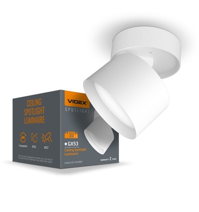 GX53 plafondspot - Wit, aluminium, 80x80x82 mm, IP20 binnen, zonder lichtbron