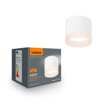 GX53 opbouwspot - Wit, Ø8cm, IP20, IK07, zonder lichtbron