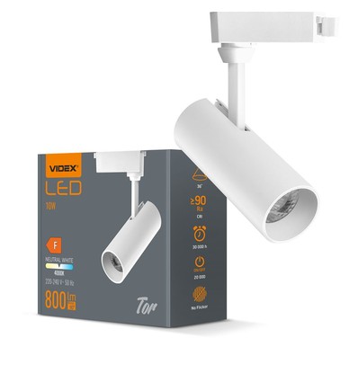 10W witte railspot - 800lm, 36 graden, 4000K, IP20 binnenshuis