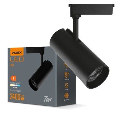 30W 1-fase RA90 Tor spanningsrail spot - Zwart, 1F2W