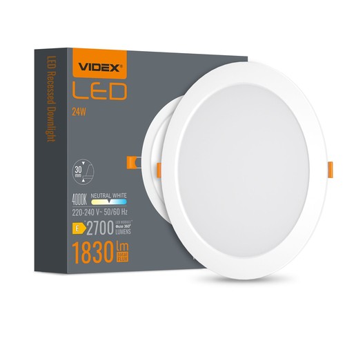 24W Vierkant LED inbouwpanel - 1830lm, 4000K, 29,5 x 29,5 cm, witte rand, IP20 binnen