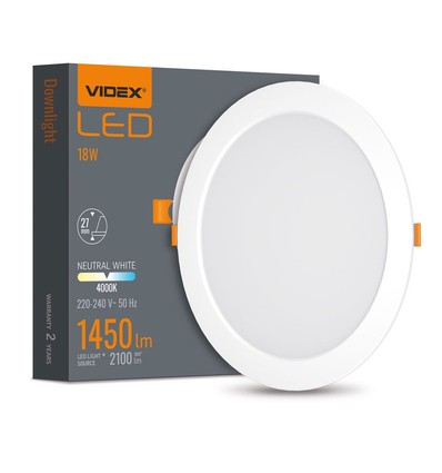 18W frameloos LED inbouwpaneel - 2100lm, 4000K, 22,2 x 22,2 cm, geïntegreerde driver, witte rand