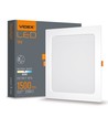 18W Vierkant frameloos LED paneel - 122lm/W, 4000K, 224x224mm, witte rand, flicker free