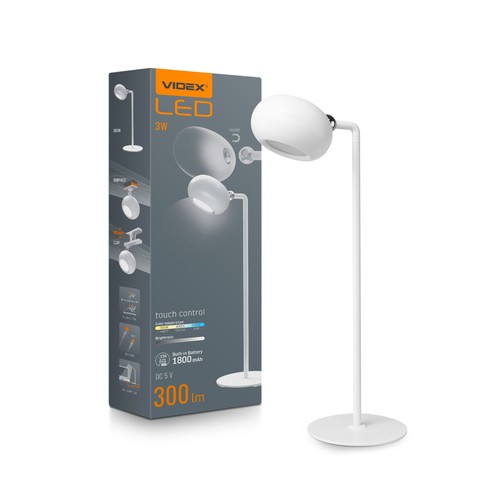 3W oplaadbare LED bureaulamp - 300lm, 3-staps dimbaar, CCT, USB-C, incl. magnetische voet