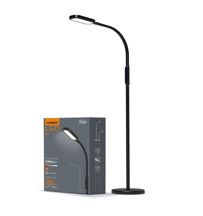 12W Tokyo LED vloerlamp, dimbaar - 1280lm, zwart, touch bediening, instelbare CCT, flicker free