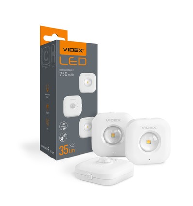 2 st. oplaadbare LED nachtlampjes met sensor, 0,5W - PIR bewegingssensor, 3 lichtkleuren, USB-C, magnetische montage, binnen