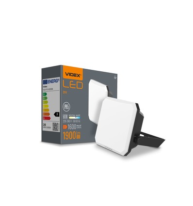 20W LED breedstraler - 1900lm, IP65, zwart, buiten, 5000K