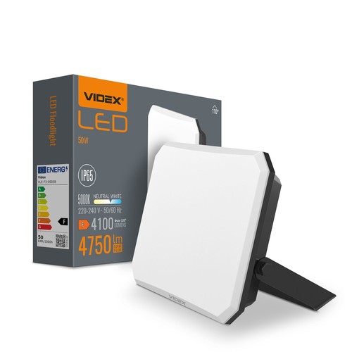 50W LED breedstraler - 4100lm, IP65, zwart, buiten, 5000K neutraal wit