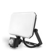 30W LED breedstraler met sensor - 5000K, IP65, zwart, PIR bewegingssensor, buiten