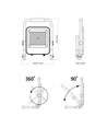 50W oplaadbare LED breedstraler - 1600lm, IP65, draagbaar, werklamp, 3 lichtstanden, USB-C output
