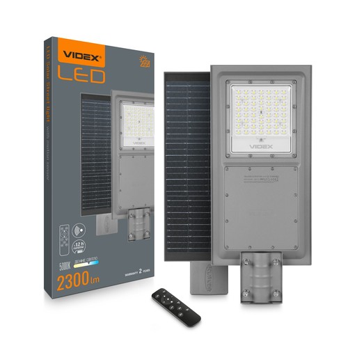 LED solar straatlantaarn - 2300 lumen, bewegingssensor, IP65