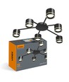 GX53 plafondlamp voor 6 lampen - Zwart, IP20, ijzer, 180W, binnen, zonder lichtbron