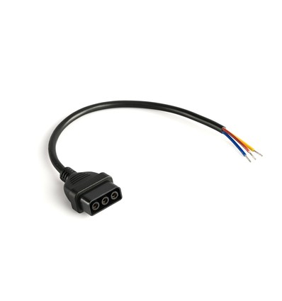 30cm stroomkabel voor LED armaturen - Zwart, 300mm kabel, max 1000W, binnenshuis