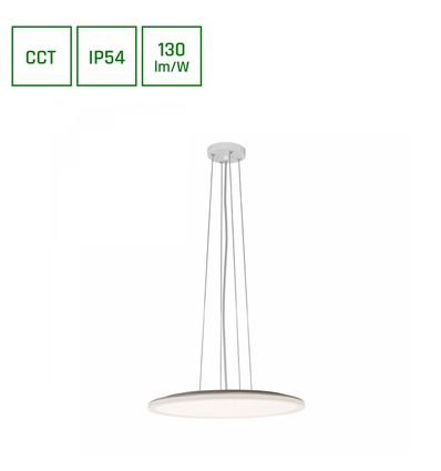 36W Nymphea Flat Duo LED plafondlamp - 130lm/W, IP54, Ø40cm, CCT, witte rand, incl. lichtbron